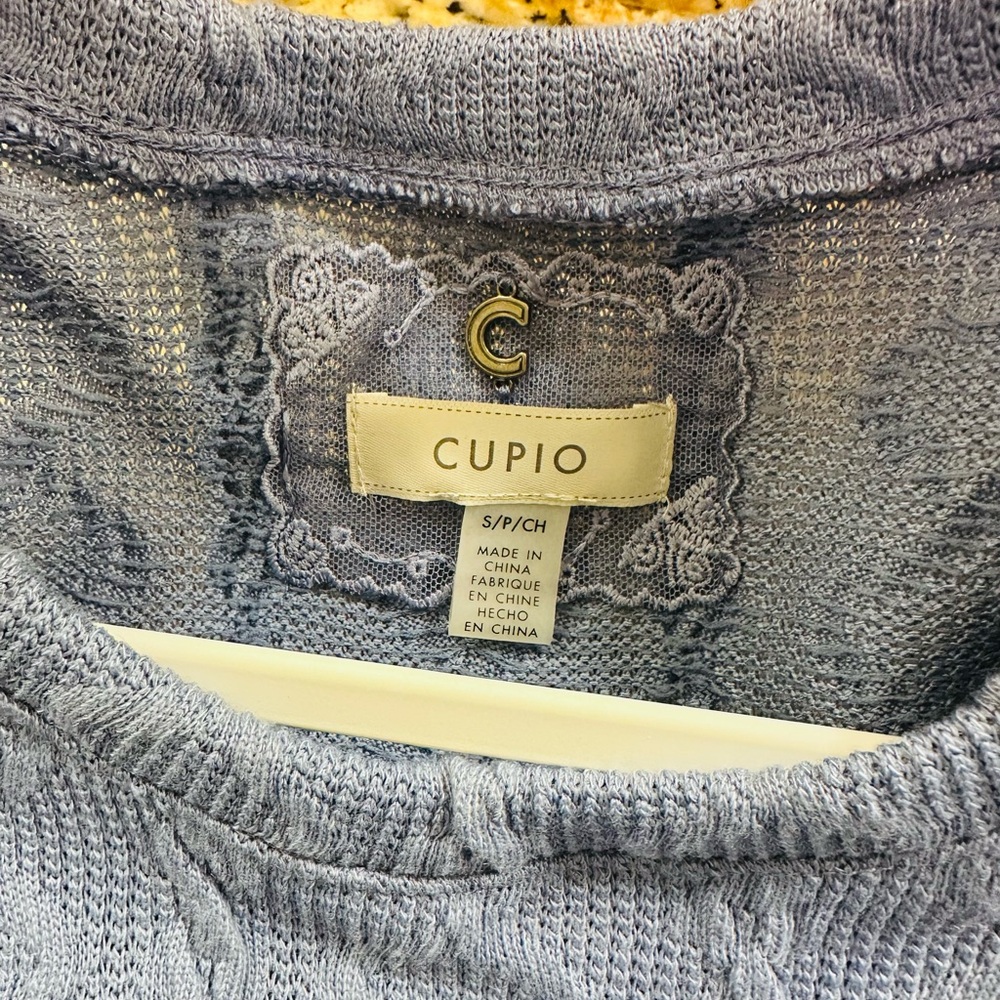 Cupio Blue Cable Knit Women's Top - Picture 4 of 4